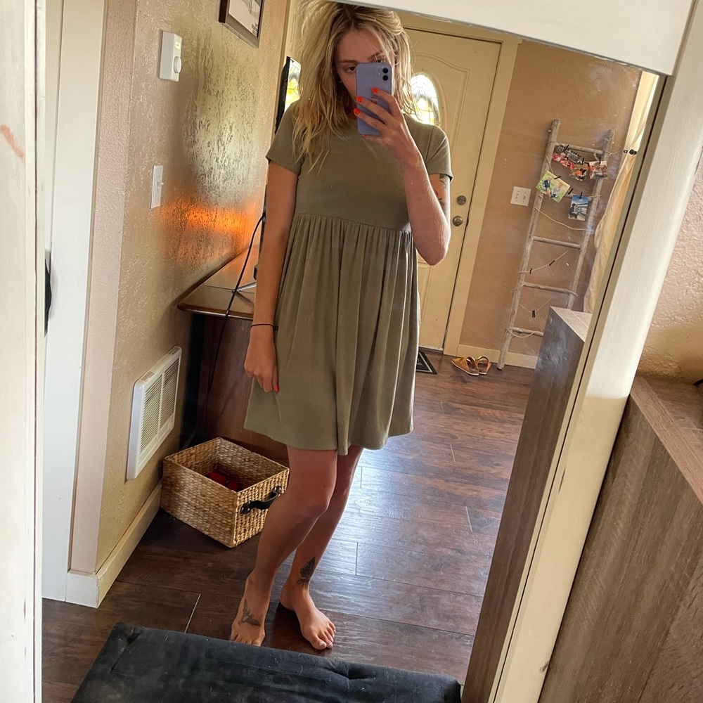 Rib-knit dress